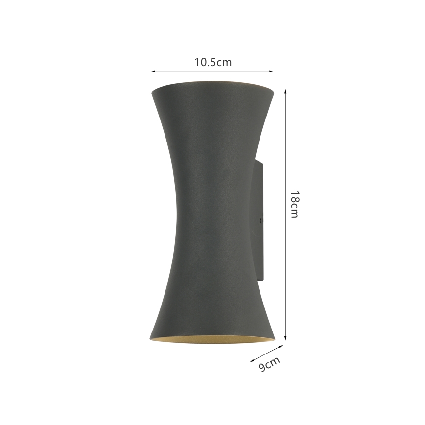 Brilagi - BICON LED-ulkoseinävalaisin 10W/230V, antrasiitti, IP44