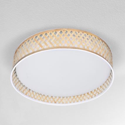 Brilagi - LED himmennettävä kattovalaisin CAMILA LED/48W/230V 3000-6500K bambu halkaisija 40 cm + kaukosäädin