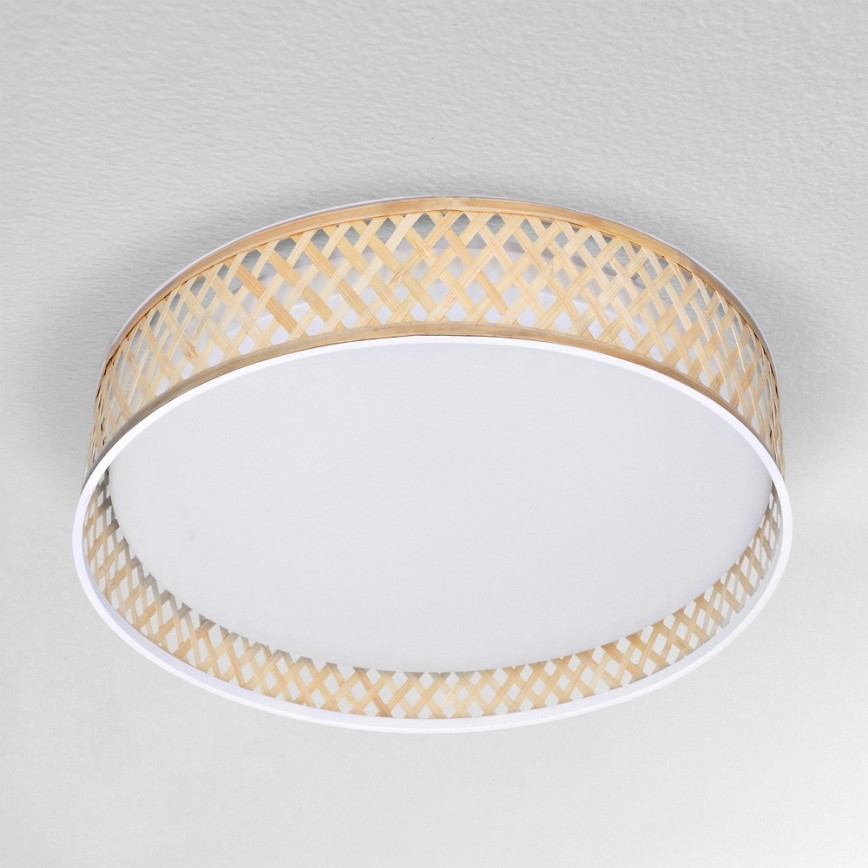 Brilagi - LED himmennettävä kattovalaisin CAMILA LED/48W/230V 3000-6500K bambu halkaisija 40 cm + kaukosäädin