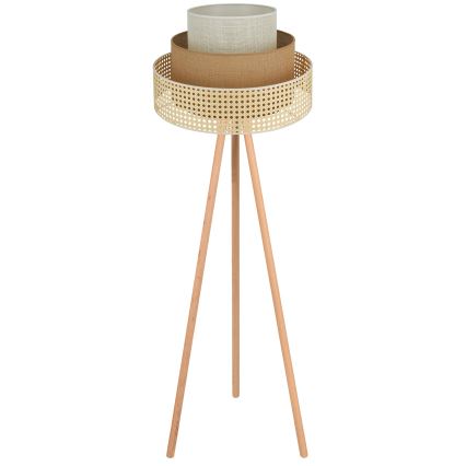 Brilagi - Lattiavalaisin CEDAR LUNETA 1xE27/15W/230V rottinki/ruskea/kerma