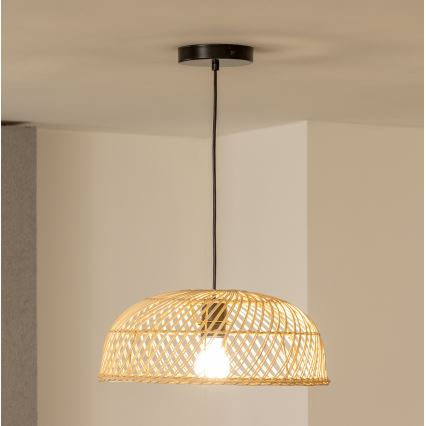 Brilagi - CERIA BOHO LED-riippuvalaisin vaijerilla 1xE27/40W/230V Ø 40 cm rottinki