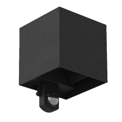 Brilagi - CUBE LED/6W/230V ulkoseinävalaisin anturilla musta IP65