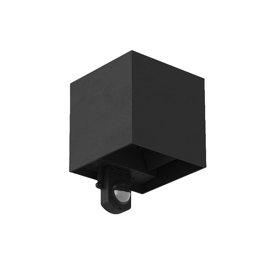 Brilagi - CUBE LED/6W/230V ulkoseinävalaisin anturilla musta IP65