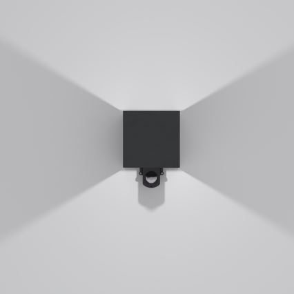Brilagi - CUBE LED/6W/230V ulkoseinävalaisin anturilla musta IP65