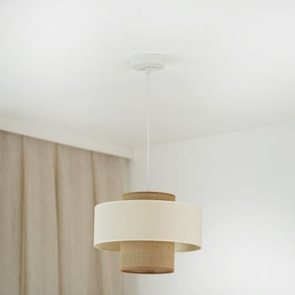 Brilagi - Ripustettava kattovalaisin DALLAS 1xE27/15W/230V Ø 30 cm ruskea/kerma/valkoinen
