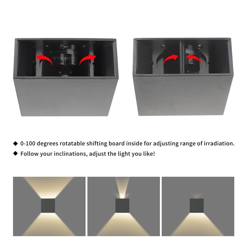 Brilagi - DOUBLERAY LED-ulkoseinävalaisin LED/4W/230V antrasiitti IP65