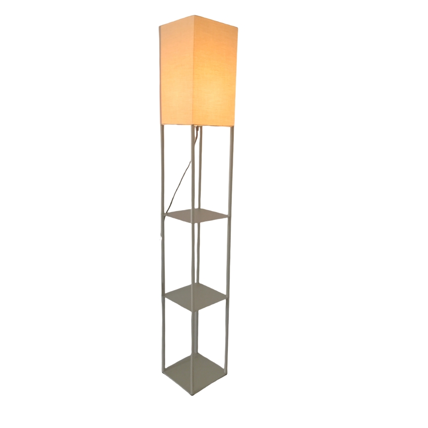 Brilagi - GRADUS hyllyillä varustettu lattiavalaisin 1xE27/40W/230V 150 cm harmaa/beige