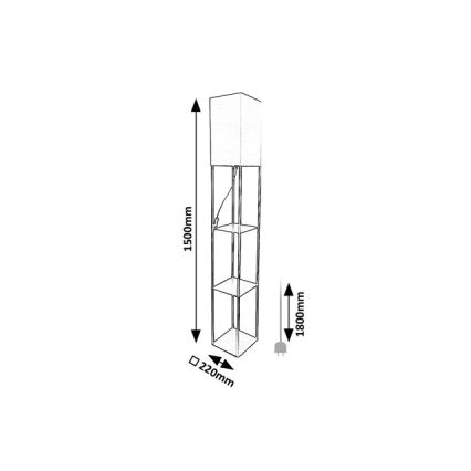 Brilagi - GRADUS hyllyillä varustettu lattiavalaisin 1xE27/40W/230V 150 cm harmaa/beige