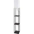 Brilagi - GRADUS lattiavalaisin hyllyillä 1xE27/40W/230V 150 cm musta/valkoinen