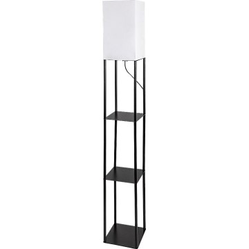 Brilagi - GRADUS lattiavalaisin hyllyillä 1xE27/40W/230V 150 cm musta/valkoinen