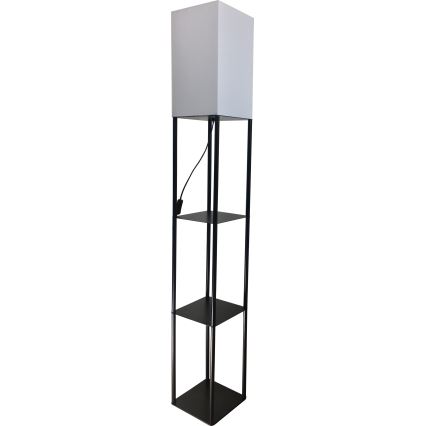 Brilagi - GRADUS lattiavalaisin hyllyillä 1xE27/40W/230V 150 cm musta/valkoinen