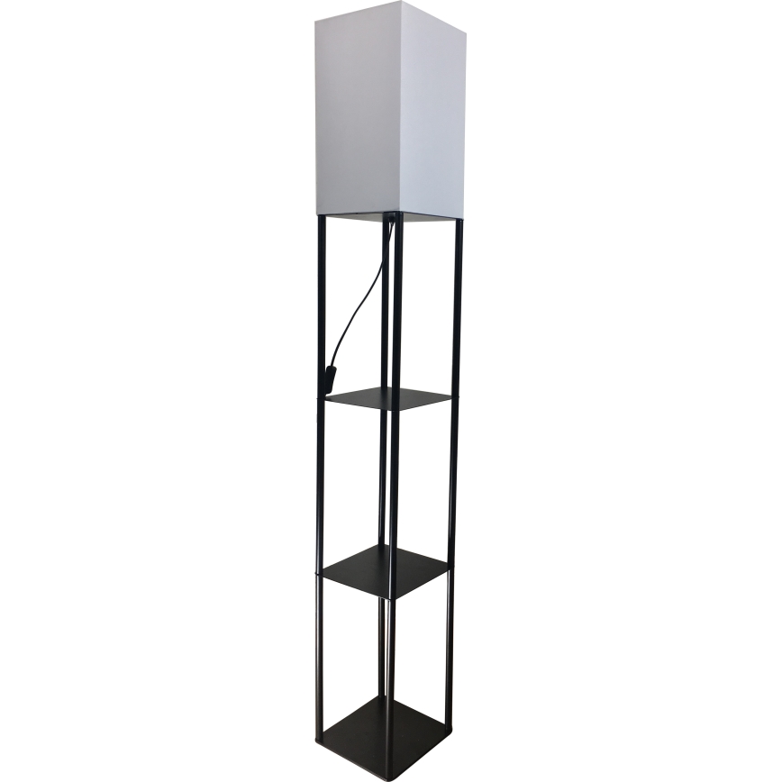 Brilagi - GRADUS lattiavalaisin hyllyillä 1xE27/40W/230V 150 cm musta/valkoinen
