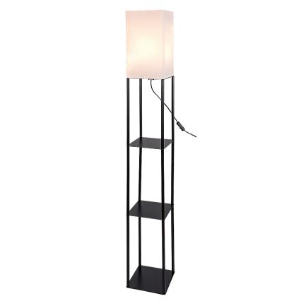 Brilagi - GRADUS lattiavalaisin hyllyillä 1xE27/40W/230V 150 cm musta/valkoinen