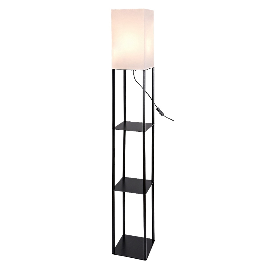 Brilagi - GRADUS lattiavalaisin hyllyillä 1xE27/40W/230V 150 cm musta/valkoinen