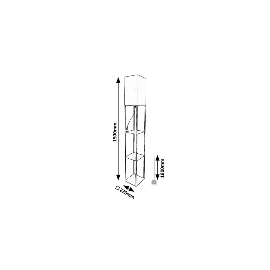 Brilagi - GRADUS lattiavalaisin hyllyillä 1xE27/40W/230V 150 cm musta/valkoinen