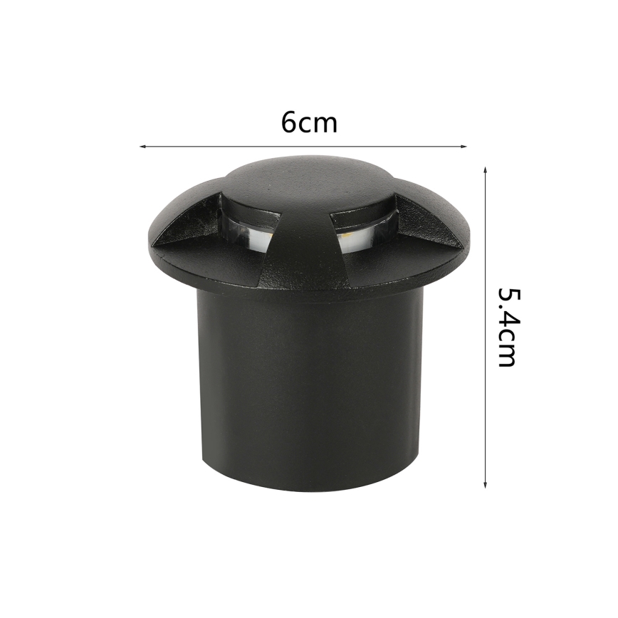 Brilagi - GROUNDRAY LED ajettava ulkovalaisin LED/1W/230V musta IP67
