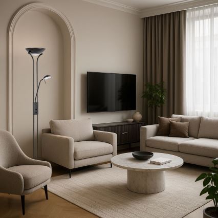 Brilagi - Himennettävä lattiavalaisin SCARLETT 1xR7s/230W/230V + 1xG9/40W musta