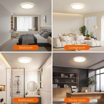 Brilagi - LED-himmennettävä kattovalaisin ULTRA SLIM LED/24W/230V 2700-6500K halkaisija 42 cm, valkoinen + kaukosäädin