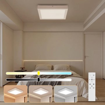 Brilagi - Himmennettävä kylpyhuoneen LED-kattovalaisin FRAME SMART LED/24W/230V 30x30 cm 3000-6000K IP44 valkoinen + kauko-ohjaus