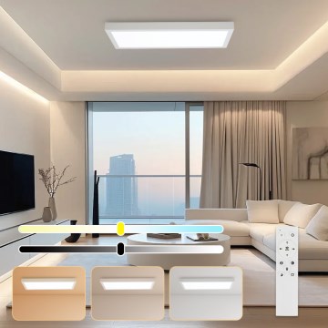 Brilagi - Himmennettävä kylpyhuoneen LED-kattovalaisin FRAME SMART LED/30W/230V 30x60 cm 3000-6000K IP44 valkoinen + kauko-ohjaus