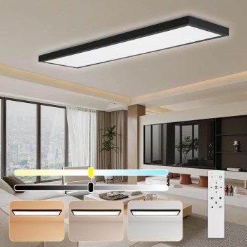Brilagi - Himmennettävä kylpyhuoneen LED-kattovalaisin FRAME SMART LED/50W/230V 30x120 cm 3000-6000K IP44 musta + kauko-ohjaus