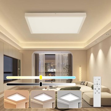 Brilagi - Himmennettävä kylpyhuoneen LED-kattovalaisin FRAME SMART LED/50W/230V 60x60 cm 3000-6000K IP44 valkoinen + kauko-ohjaus