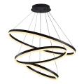 Brilagi - Himmennettävä LED-kattokruunu johdossa CIRCLE LED/125W/230V 3000-6500K musta + kauko-ohjaus
