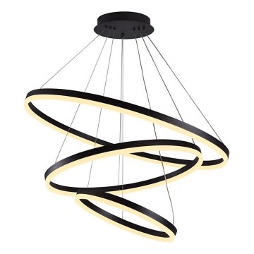 Brilagi - Himmennettävä LED-kattokruunu johdossa CIRCLE LED/125W/230V 3000-6500K musta + kauko-ohjaus