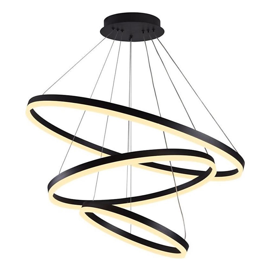 Brilagi - Himmennettävä LED-kattokruunu johdossa CIRCLE LED/125W/230V 3000-6500K musta + kauko-ohjaus