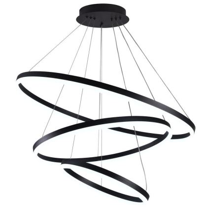 Brilagi - Himmennettävä LED-kattokruunu johdossa CIRCLE LED/125W/230V 3000-6500K musta + kauko-ohjaus