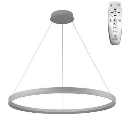 Brilagi - Himmennettävä LED-kattokruunu johdossa CIRCLE LED/55W/230V 3000-6500K hopea + kauko-ohjaus