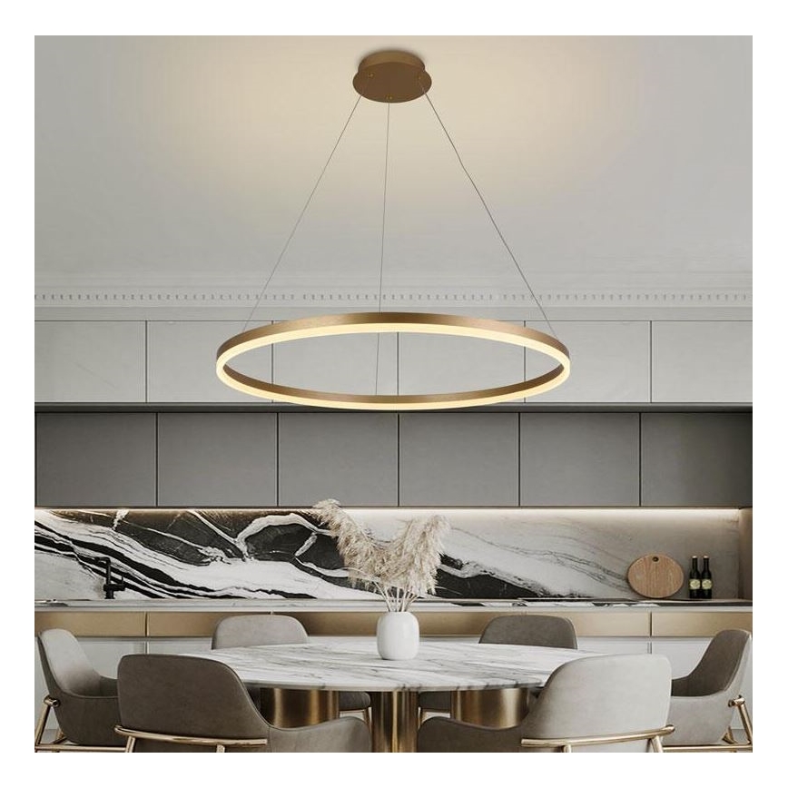 Brilagi - Himmennettävä LED-kattokruunu johdossa CIRCLE LED/55W/230V 3000-6500K kulta + kauko-ohjaus