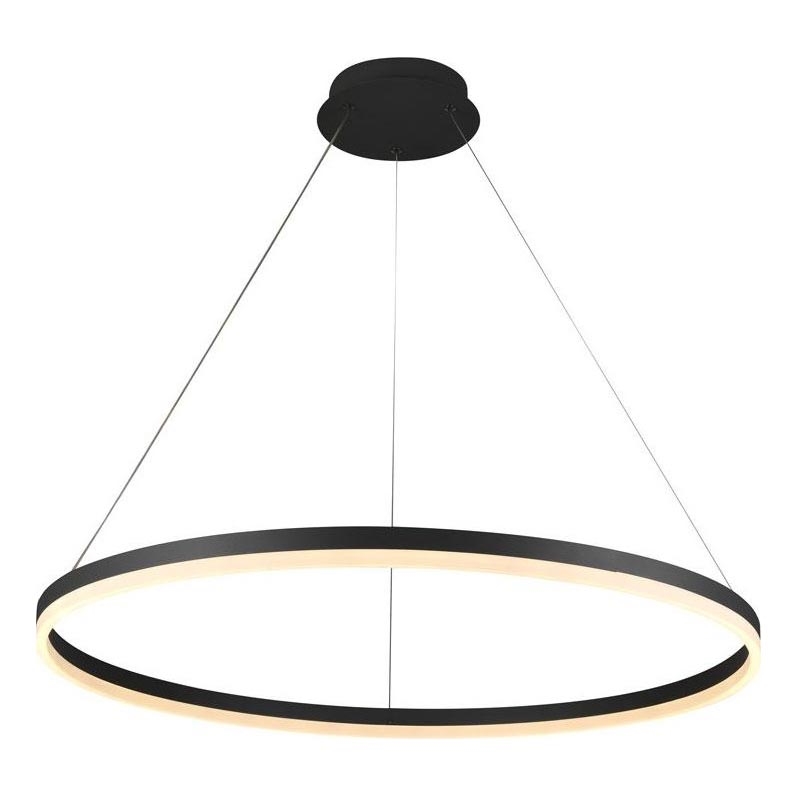 Brilagi - Himmennettävä LED-kattokruunu johdossa CIRCLE LED/55W/230V 3000-6500K musta + kauko-ohjaus