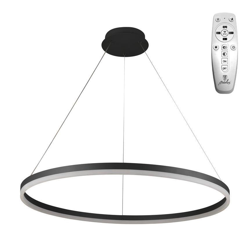 Brilagi - Himmennettävä LED-kattokruunu johdossa CIRCLE LED/55W/230V 3000-6500K musta + kauko-ohjaus