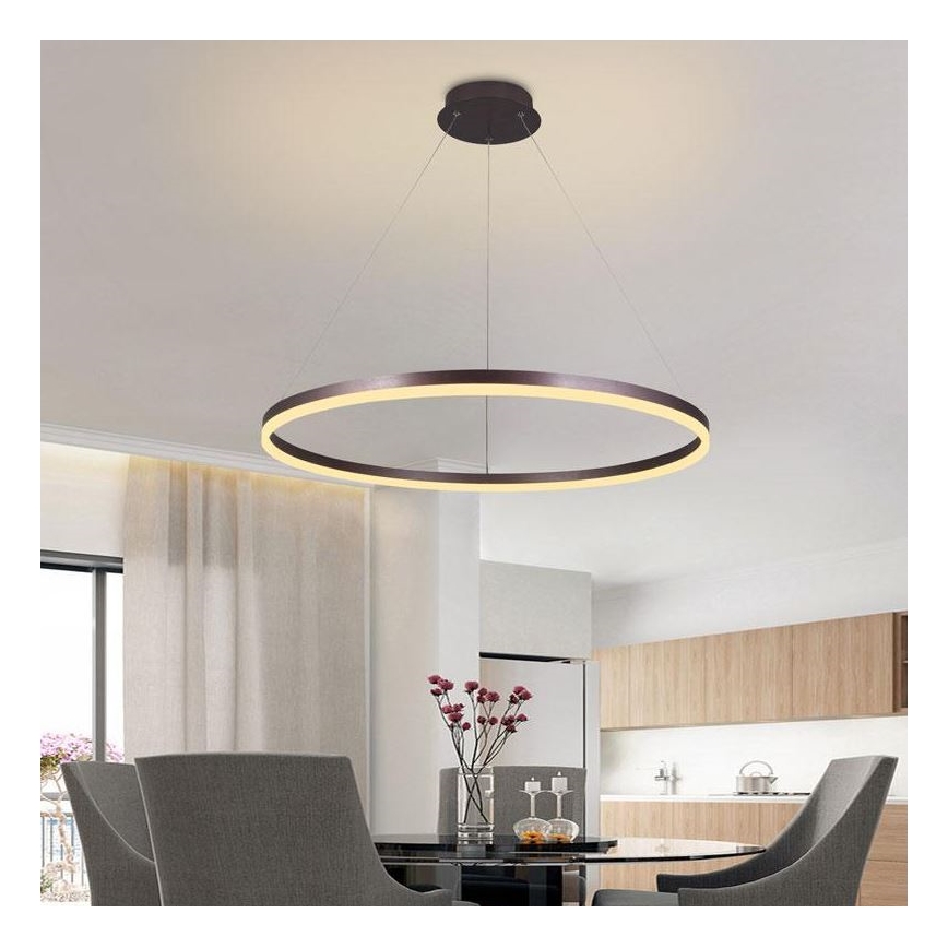 Brilagi - Himmennettävä LED-kattokruunu johdossa CIRCLE LED/55W/230V 3000-6500K ruskea + kauko-ohjaus