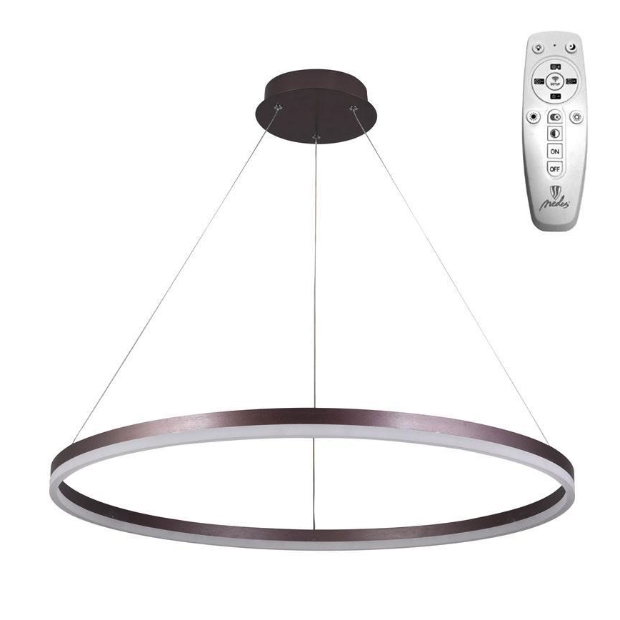 Brilagi - Himmennettävä LED-kattokruunu johdossa CIRCLE LED/55W/230V 3000-6500K ruskea + kauko-ohjaus