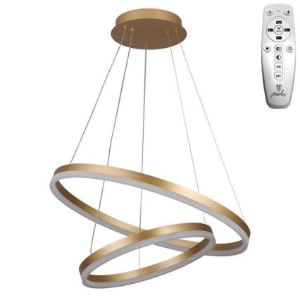 Brilagi - Himmennettävä LED-kattokruunu johdossa CIRCLE LED/70W/230V 3000-6500K kulta + kauko-ohjaus