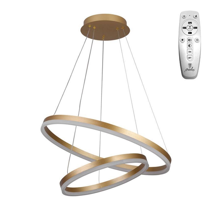 Brilagi - Himmennettävä LED-kattokruunu johdossa CIRCLE LED/70W/230V 3000-6500K kulta + kauko-ohjaus