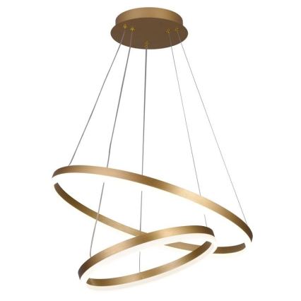 Brilagi - Himmennettävä LED-kattokruunu johdossa CIRCLE LED/70W/230V 3000-6500K kulta + kauko-ohjaus