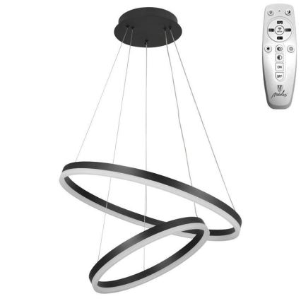 Brilagi - Himmennettävä LED-kattokruunu johdossa CIRCLE LED/70W/230V 3000-6500K musta + kauko-ohjaus