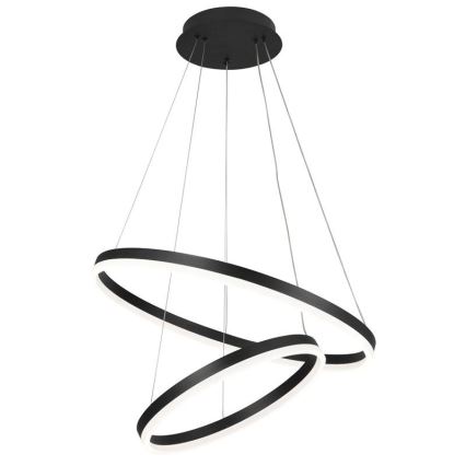 Brilagi - Himmennettävä LED-kattokruunu johdossa CIRCLE LED/70W/230V 3000-6500K musta + kauko-ohjaus