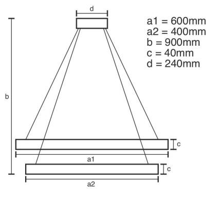 Brilagi - Himmennettävä LED-kattokruunu johdossa CIRCLE LED/70W/230V 3000-6500K musta + kauko-ohjaus