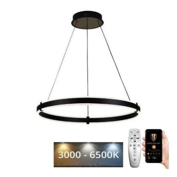 Brilagi - Himmennettävä LED-kattokruunu johdossa CIRCLE LED/85W/230V 3000-6500K musta + kauko-ohjaus