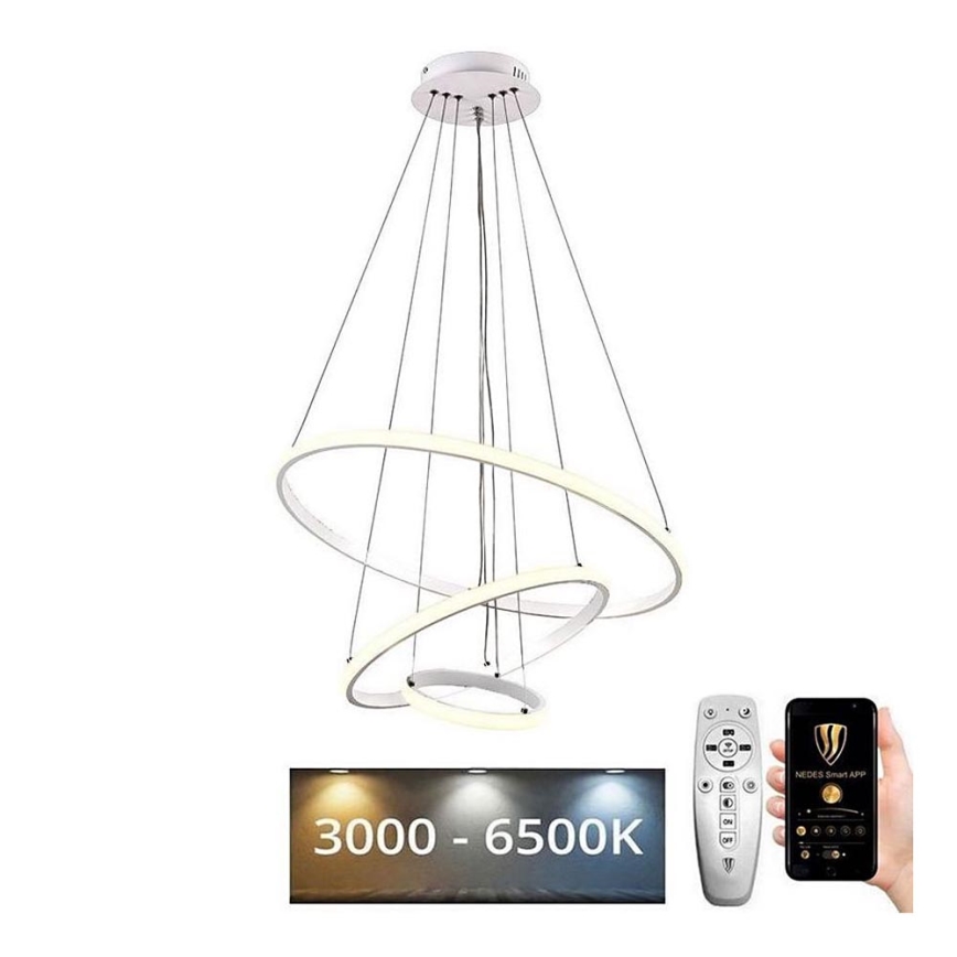 Brilagi - Himmennettävä LED-kattokruunu johdossa CIRCLE LED/90W/230V 3000-6500K + kauko-ohjaus