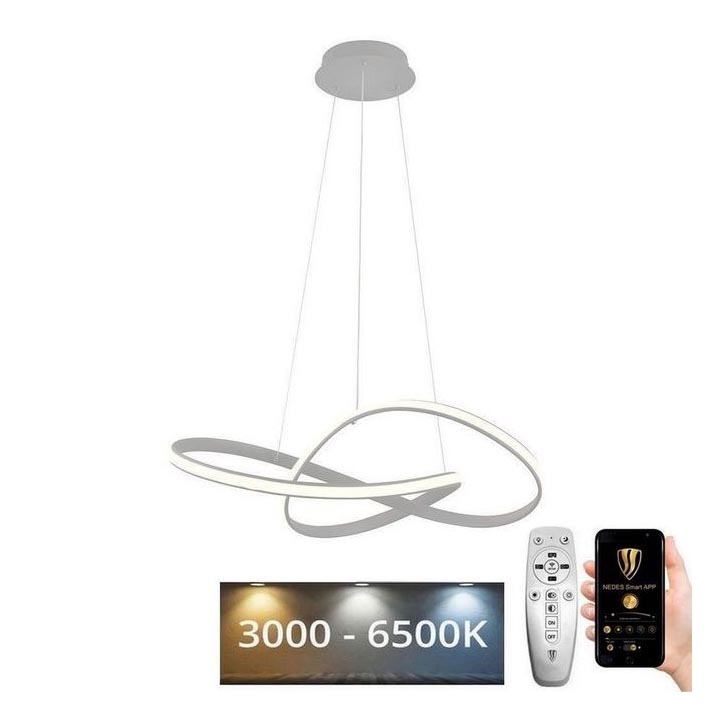Brilagi - Himmennettävä LED-kattokruunu johdossa COSMOWAVE LED/70W/230V 3000-6500K hopea + kauko-ohjaus