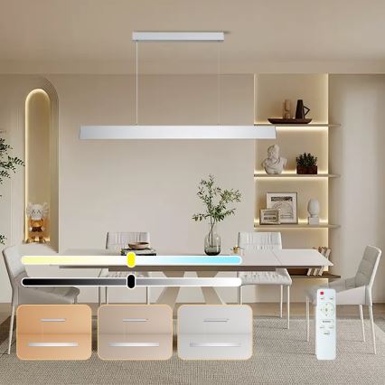 Brilagi - Himmennettävä LED-kattokruunu johdossa SLIMLINE LED/40W/230V 3000-6000K hopea + kauko-ohjaus