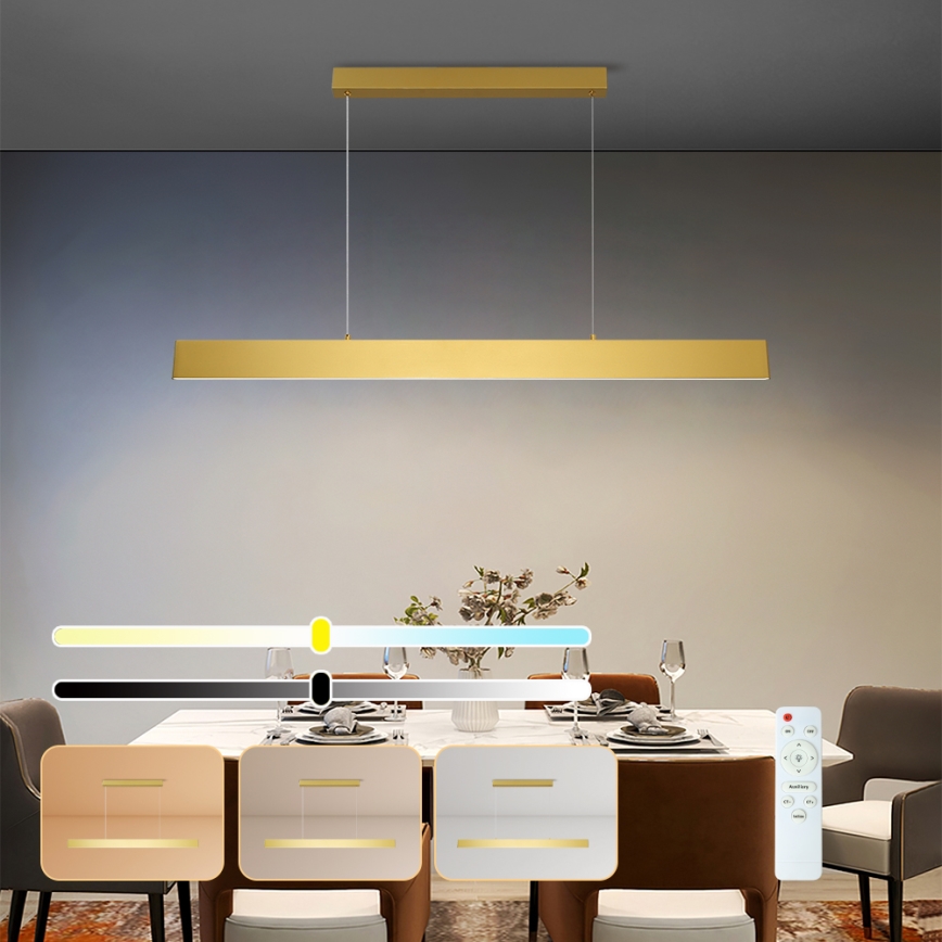 Brilagi - Himmennettävä LED-kattokruunu johdossa SLIMLINE LED/40W/230V 3000-6000K kulta + kauko-ohjaus