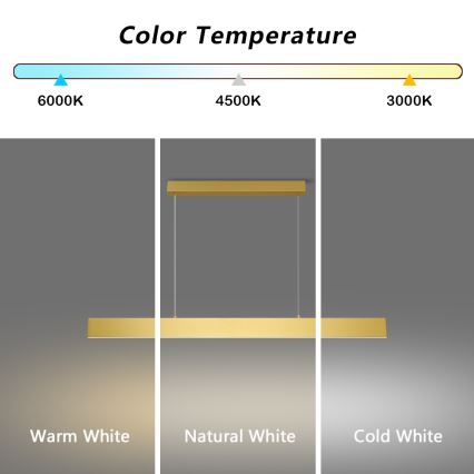 Brilagi - Himmennettävä LED-kattokruunu johdossa SLIMLINE LED/40W/230V 3000-6000K kulta + kauko-ohjaus