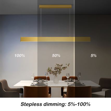Brilagi - Himmennettävä LED-kattokruunu johdossa SLIMLINE LED/40W/230V 3000-6000K kulta + kauko-ohjaus