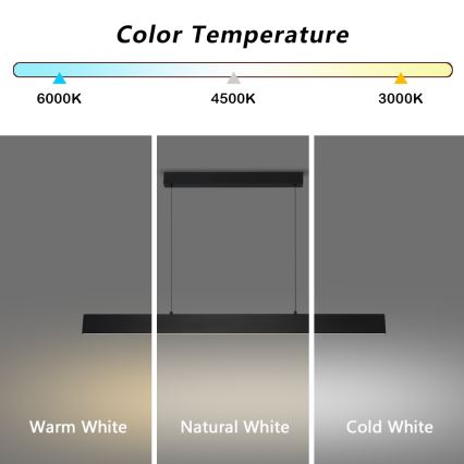 Brilagi - Himmennettävä LED-kattokruunu johdossa SLIMLINE LED/40W/230V 3000-6000K musta + kauko-ohjaus